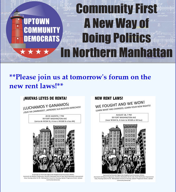 You're Invited...Forum on New Rent Laws Tomorrow (828) at 700PM - Mozilla Firefox 8272019 150818