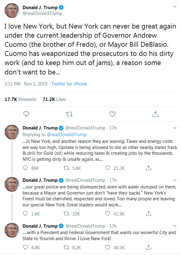 Screenshot_2019-11-02 (1) Donald J Trump on Twitter I love New York, but New York can never be great again under the curren[...]